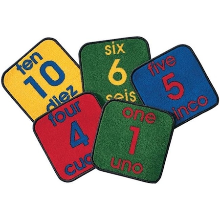 Carpets For Kids Carpets For Kids 1620 Bilingual Number Squares - Set of 10 1620
